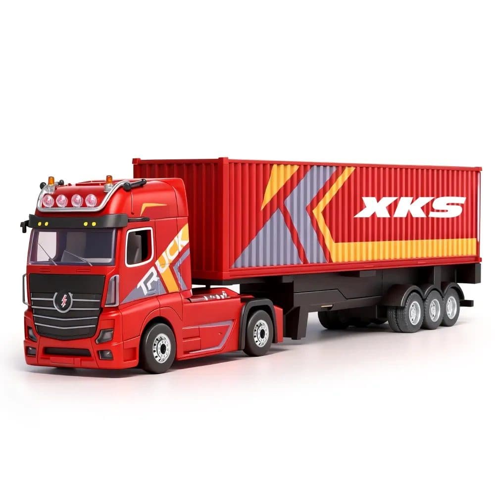 CAMINHAO WLTOYS 1/64 SCANIA W/TRAILER RED 6408