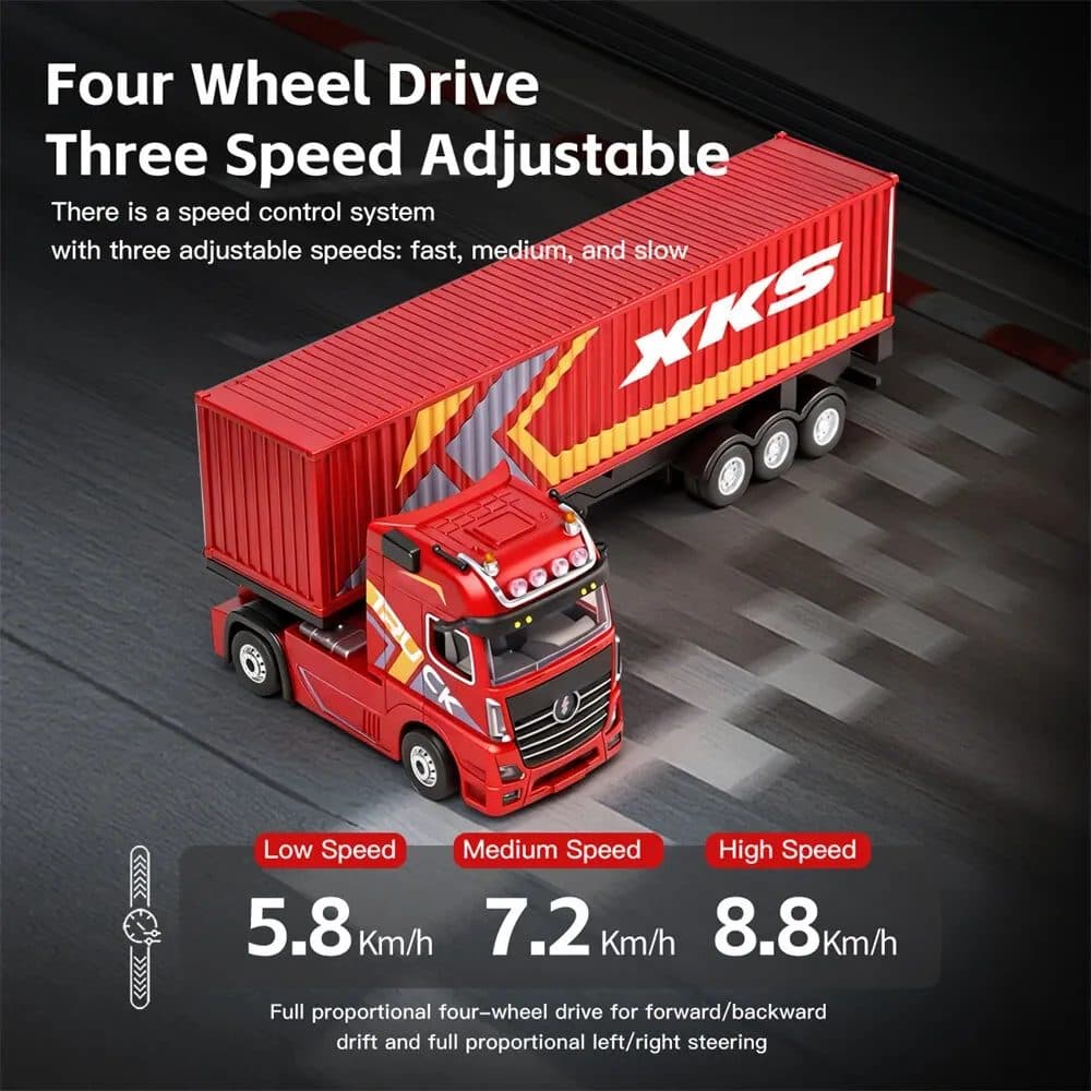 CAMINHAO WLTOYS 1/64 SCANIA W/TRAILER RED 6408