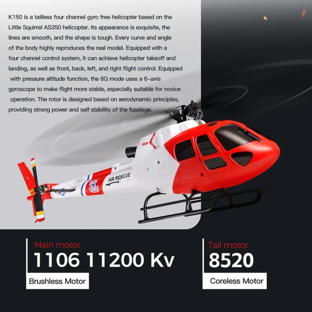 HELICOPTERO WLTOYS FLYBARLESS 4CH 3BLADE K150