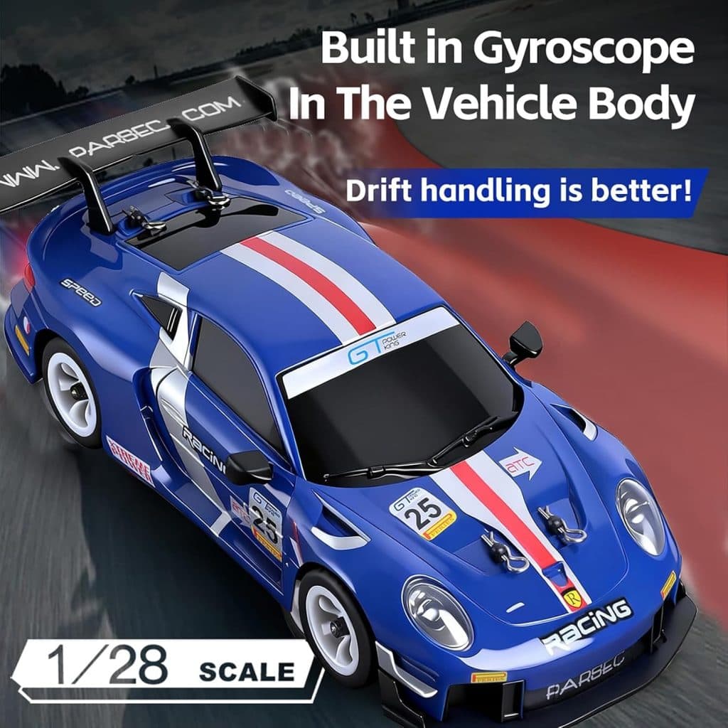 CARRO WLTOYS 1/28 DRIFT RACING 30KM W/LEDS 4WD BLUE 284019-A