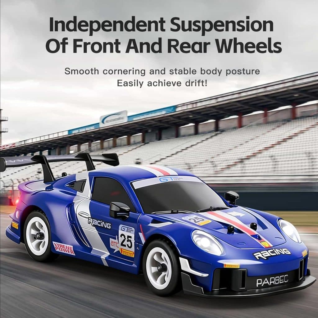 CARRO WLTOYS 1/28 DRIFT RACING 30KM W/LEDS 4WD BLUE 284019-A