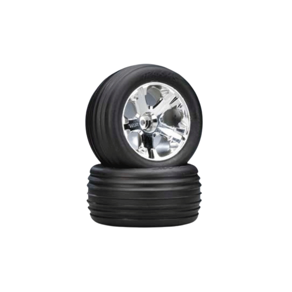 RODA TRAXXAS RUSTLER 2WD ALL-STAR 2.8" CHROME ALIAS RIBBED 3771