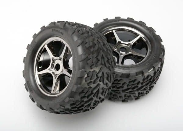 RODA TRAXXAS GEMINI 3.8" 17MM BLK CHRM/TALON (REVO/T-MAXX 3.3) 5374X